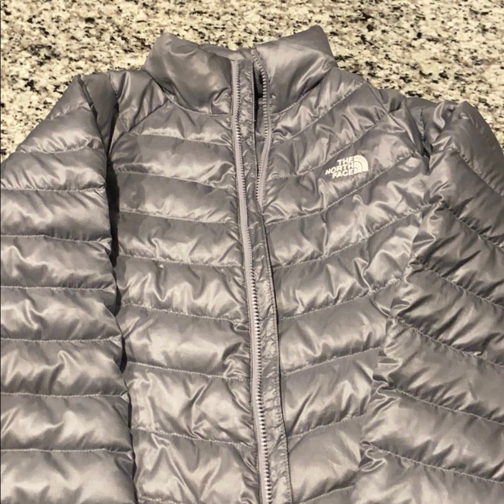 Woman’s Grey North Face Puffer Jacket